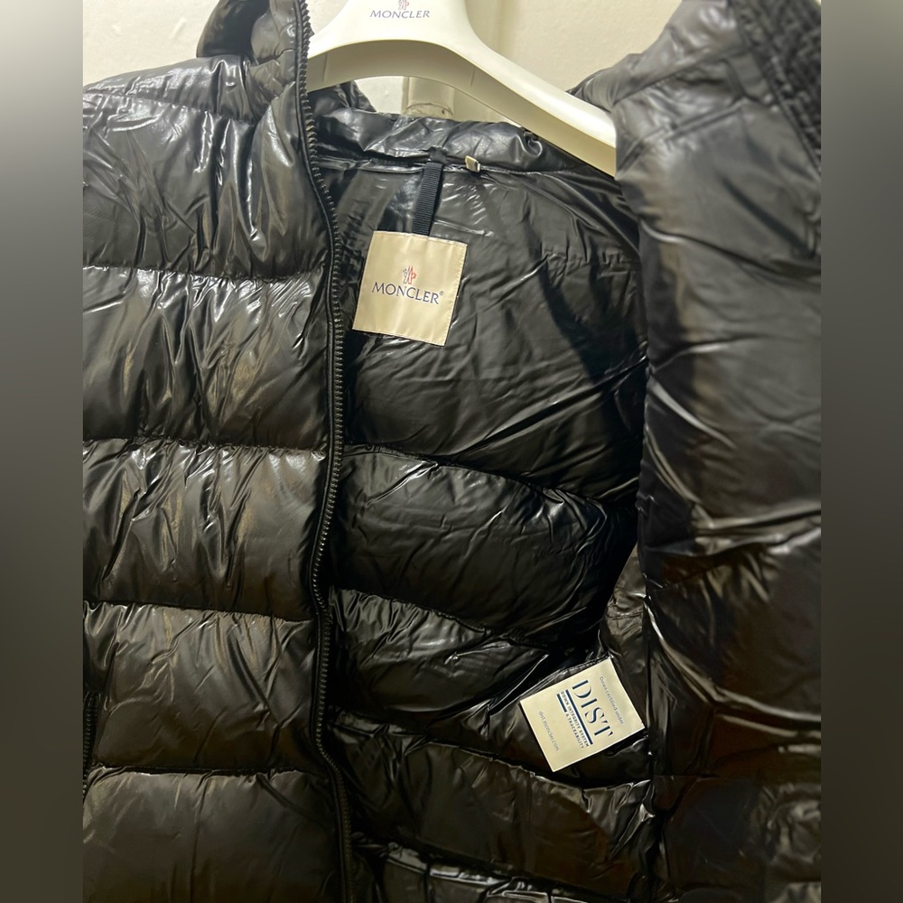 Moncler Rhin Hooded Quilted Down black Puffer Jacket- SIZE 5 - Picture 8 of 15
